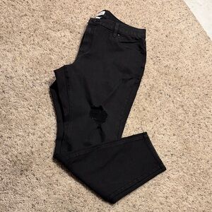 Lane Bryant Black Distressed straight  Jeans Size 16
